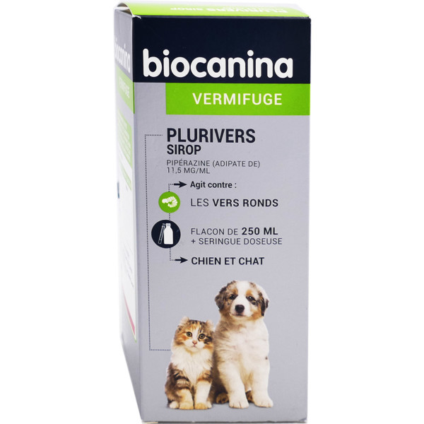 NE PAS REACTIVER BIOCANINA VERMIFUGE PLURIVERS SIROP CHIEN & CHAT 250ML Vétérinaire
