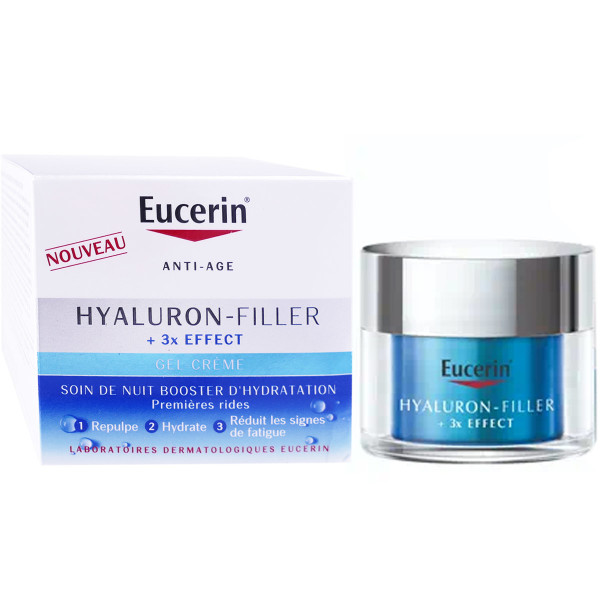 EUCERIN HYALURON FILLER 3X EFFECT GEL CREME NUIT ANTIAGE 50ML Beauté