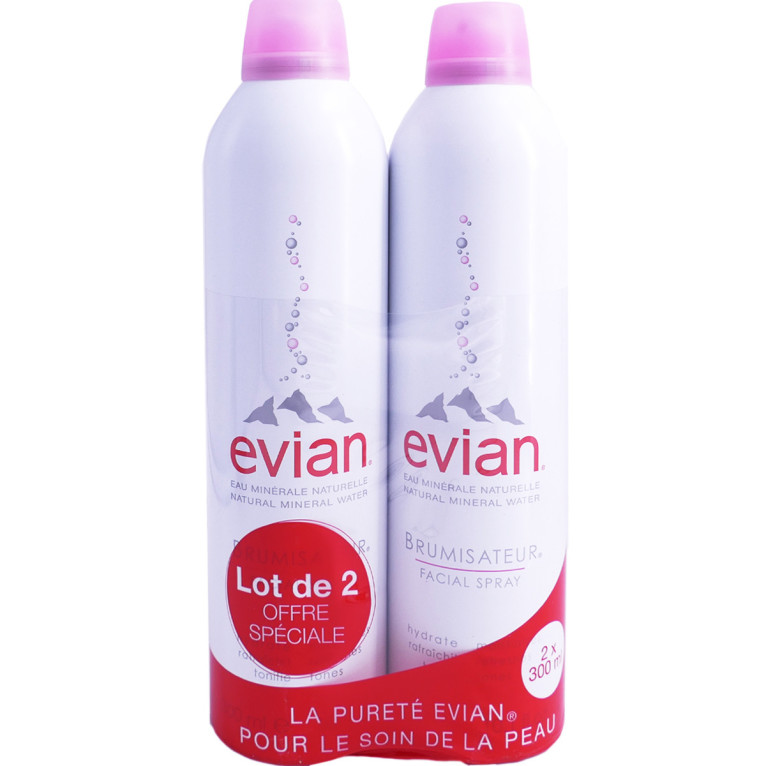 Brumisateur 2x300ml Spray facial Evian : : Beauté et Parfum