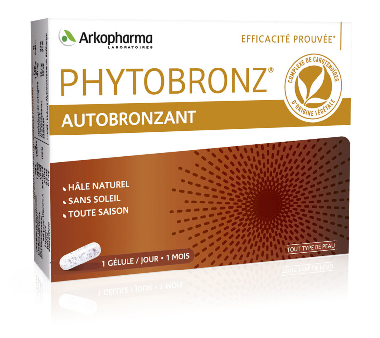 Phyto Bronz offre promo 1à jours offerts boite de 60 comprimés Arkopharma -  Site de parapharmacie en ligne